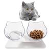 Non-Slip Double Cat Bowl with Ear Design for Neck Protection - Slanted Mouth Feeding and Drinking Basin