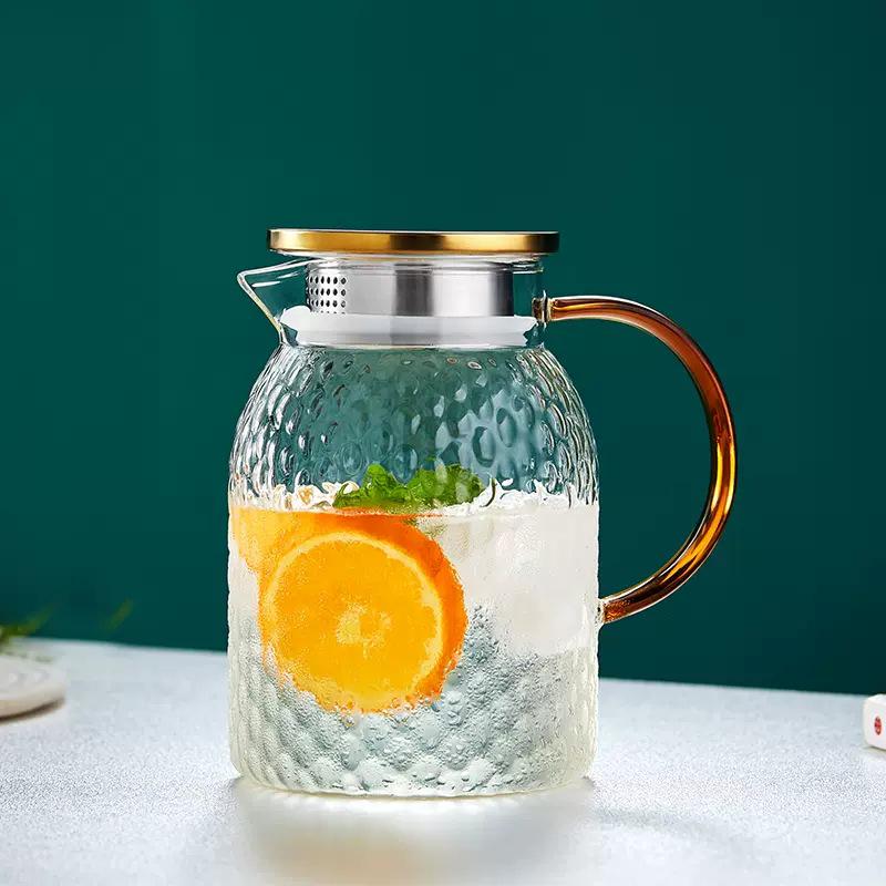 Yu Qianle High-Temperature Resistant Hammer Pattern Glass Kettle, Explosion-Proof, Large Capacity for Cold or Boiled Water