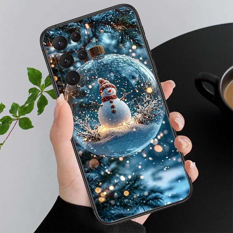 Phone Case For Samsung A55 A16 A56 A36 A35 A15 A53 A54 A33 A34 A25 A05S A52 A52S A14 A26 A71 Cute Snowman Christmas