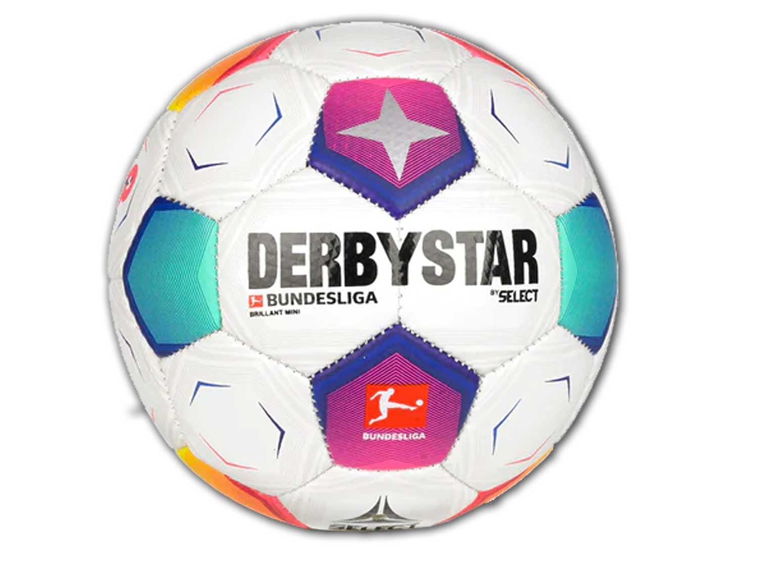 

DERBYSTAR BRILLANT Мини-футбольный мяч 47 см для Бундеслиги для средней школы, старшей школы и взрослых, Окружность, Сезон 2023-2024, Школа, Школа, белый