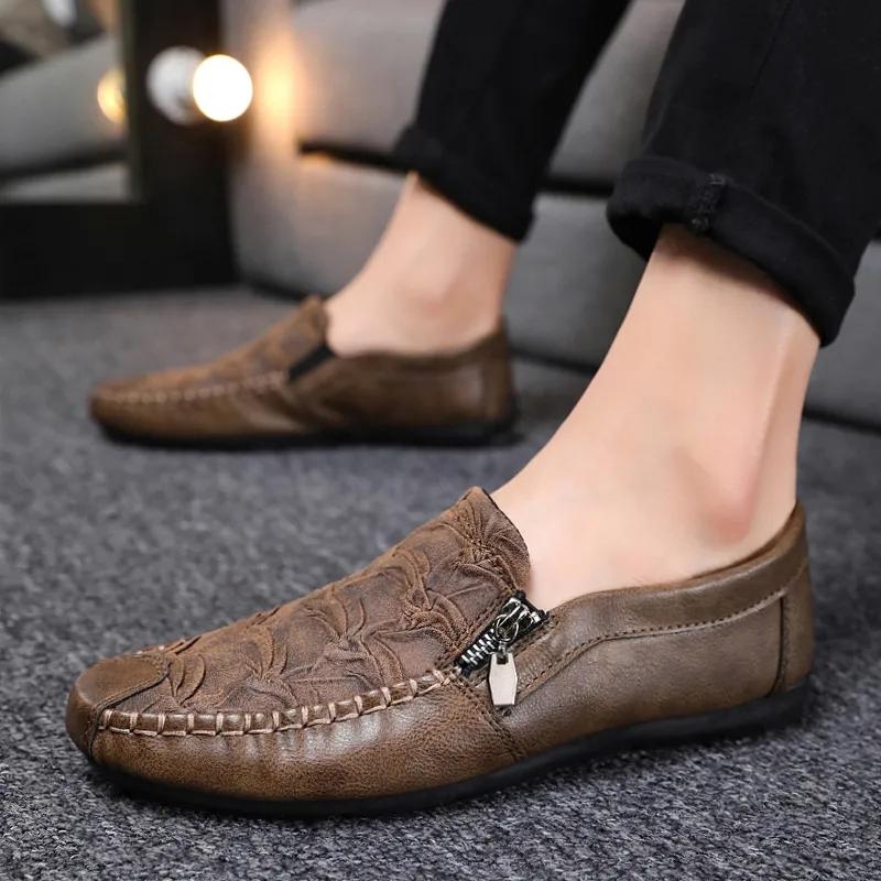 2024 Spring New Men's Loafers Shoes Microfiber  Casual Non-slip Outdoor Shoes Man Sneakers