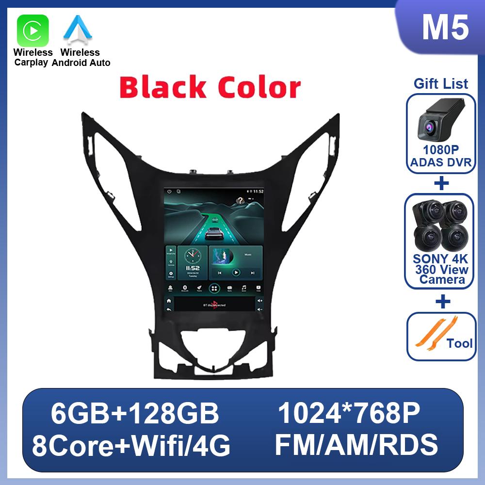 9.7 Inch Car Radio Android 14 For Hyundai Azera 2011 2012 For Tesla Style Car Multimedia Stereo Carplay Bluetooth Navigation DSP