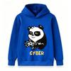 Kids Unisex Casual Hoodie, Cute Gaming Panda Cyber Print Soft Pullover Sweatshirt for Boys Girls Daily Wear