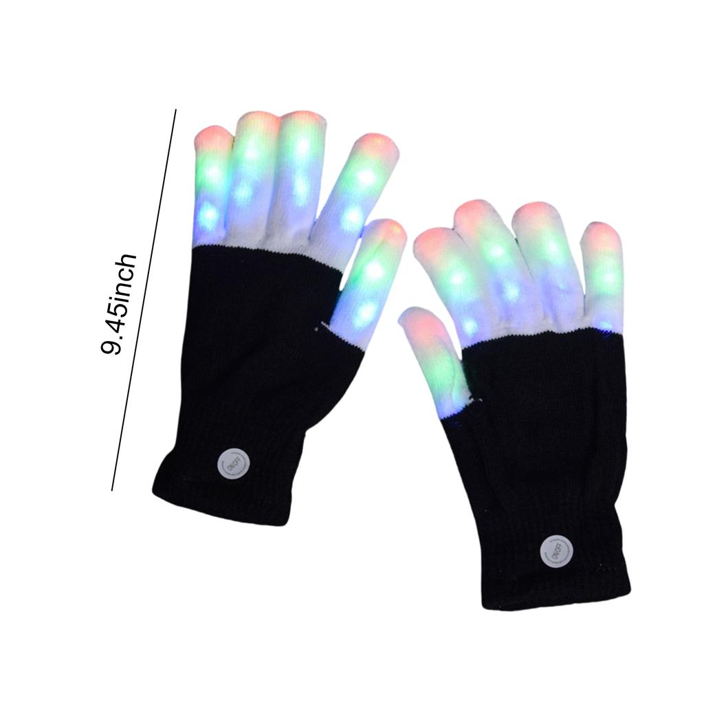 7 Colors Light Show LED Gloves Rave Light Finger Lighting Flashing Glow Mittens for Birthday Festival Glow Party Supplies