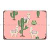Alpaca With Cacti Metal Sign Sign Pub Wall Decor Print Wall Decor Tin Sign Poster