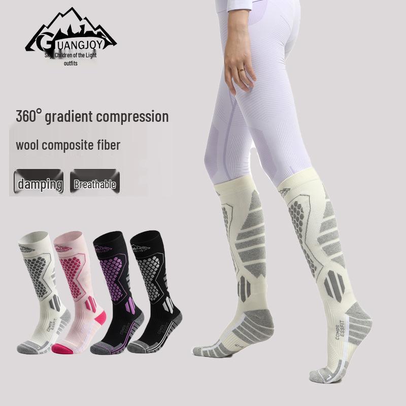 Unisex Thermal Compression Ski Socks - Non-Slip, Quick-Dry, Breathable and Sweat-Wicking for Outdoor Activities