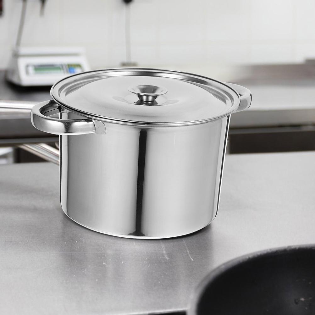 Covered Stockpot Pans Kitchen Cookware Supply Saucepan Oil Barrel Soup Boiling Stainless Steel With Lid Household Brine
