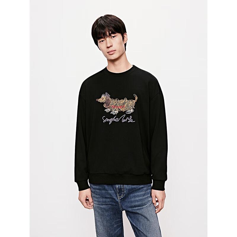 GXG Men's Crew Neck Dog Print Long Sleeve Sweatshirt