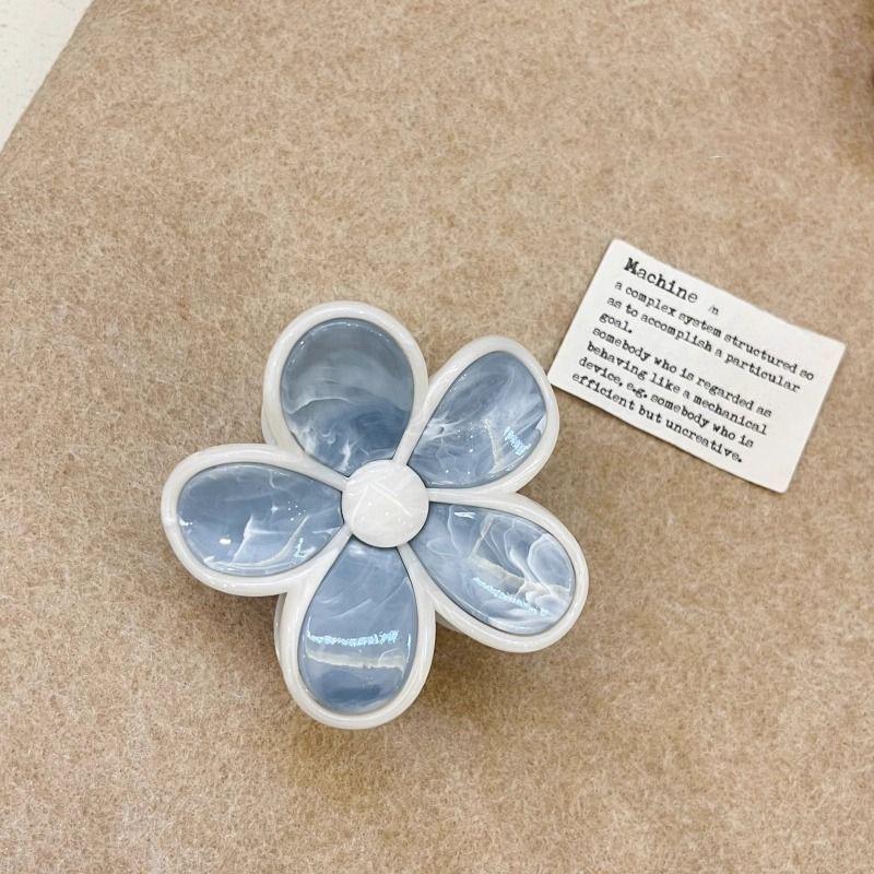 Women's Color Block Tie-Dye Jelly Flower Shark Hair Clip for Updo