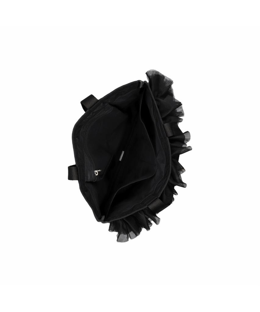 Lesportsac Black Lace Ruffle Large Emerald Tote [1833.Ld63]