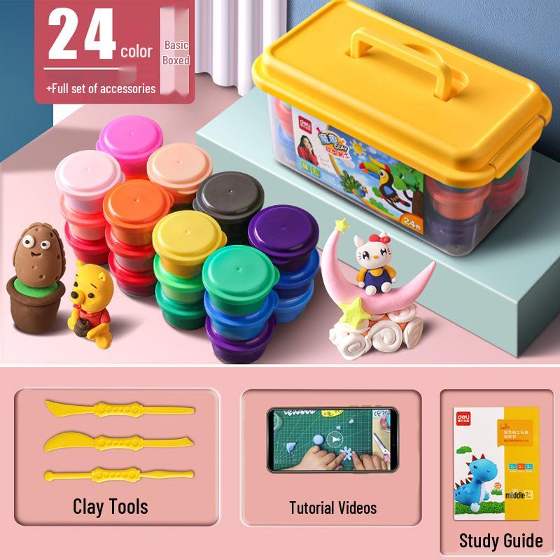 24-Color Food-Grade Playdough for Kids: Safe Light Clay for Kindergarten Modeling