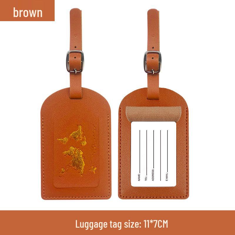 Customizable PU Leather Passport Cover with Hot Stamped Logo, Map, Luggage Tag, & Passport Holder Set