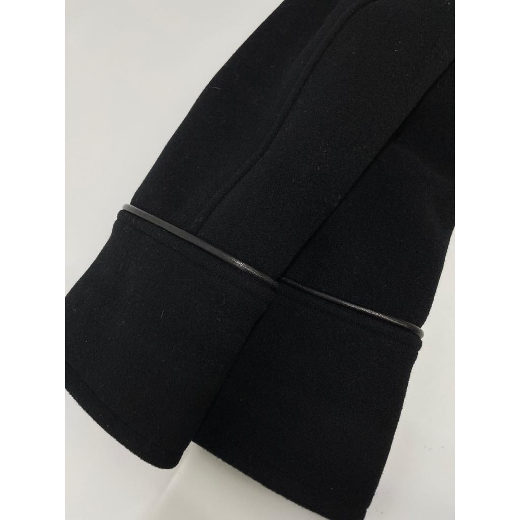 WJK Black 1822 WI77h Melton Wool Peacoat Coat M blackUsed