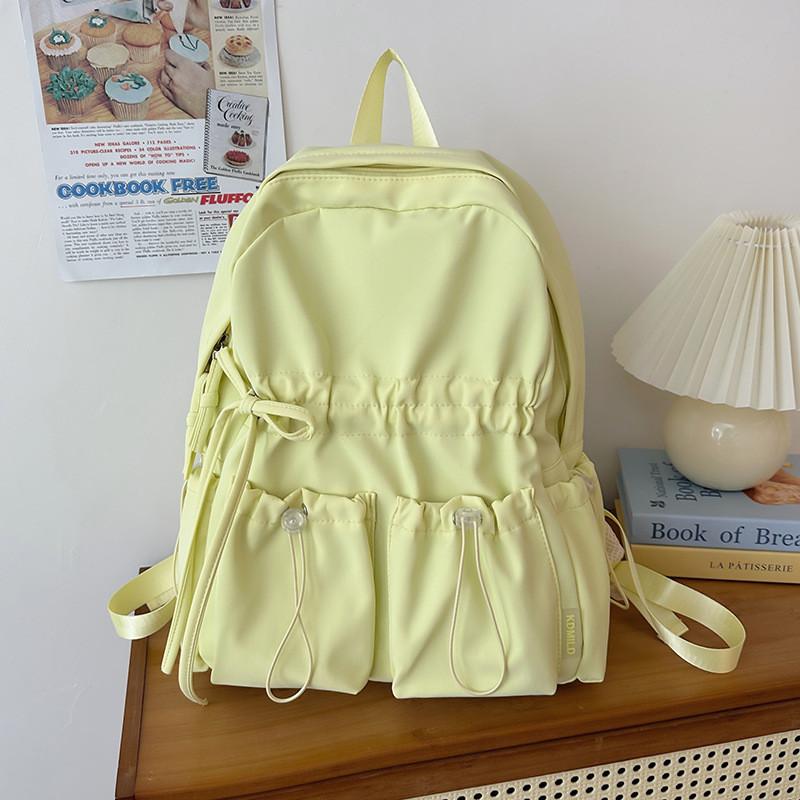 Backpack School Simple With Solid Color And Bow Design Design For Teens Daily