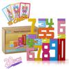 20PCS Building Blocks Montessori-Inspired Wooden Number Building Blocks Digital Cognitive Enlightenment Teaching Aids