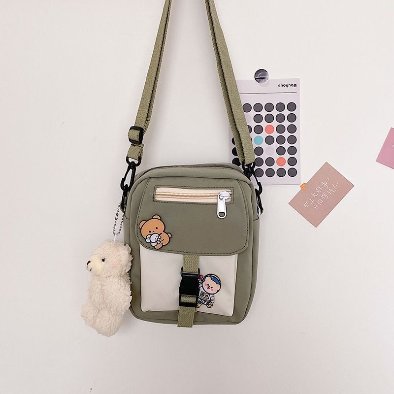 Canvas small bag women's new trendy Korean version versatile messenger bag student shoulder bag girl small satchel