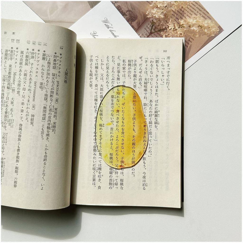 Transparenter Acryl-Lesezeichen Frucht-Gemüse-Design Kreativer Seitenmarkierer Klares Buchzubehör Für Lese-Schüler Geschenk