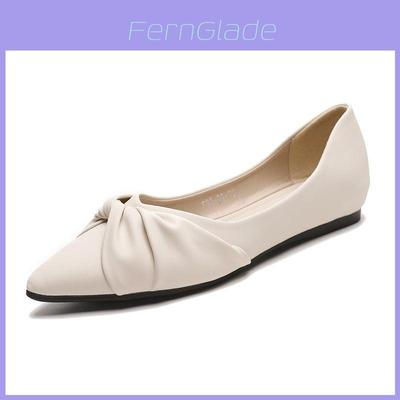 Maruzen Damen Spitz zulaufende flache Schuhe mit PU-Obermaterial für täglichen Komfort Frühjahr 2024