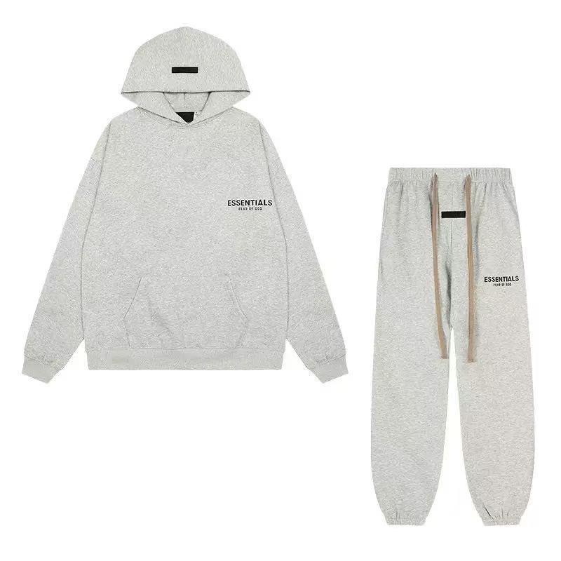 Essentials Unisex Kapuzenpullover Set Lässig Oversized Baumwolle Pullover Herbst