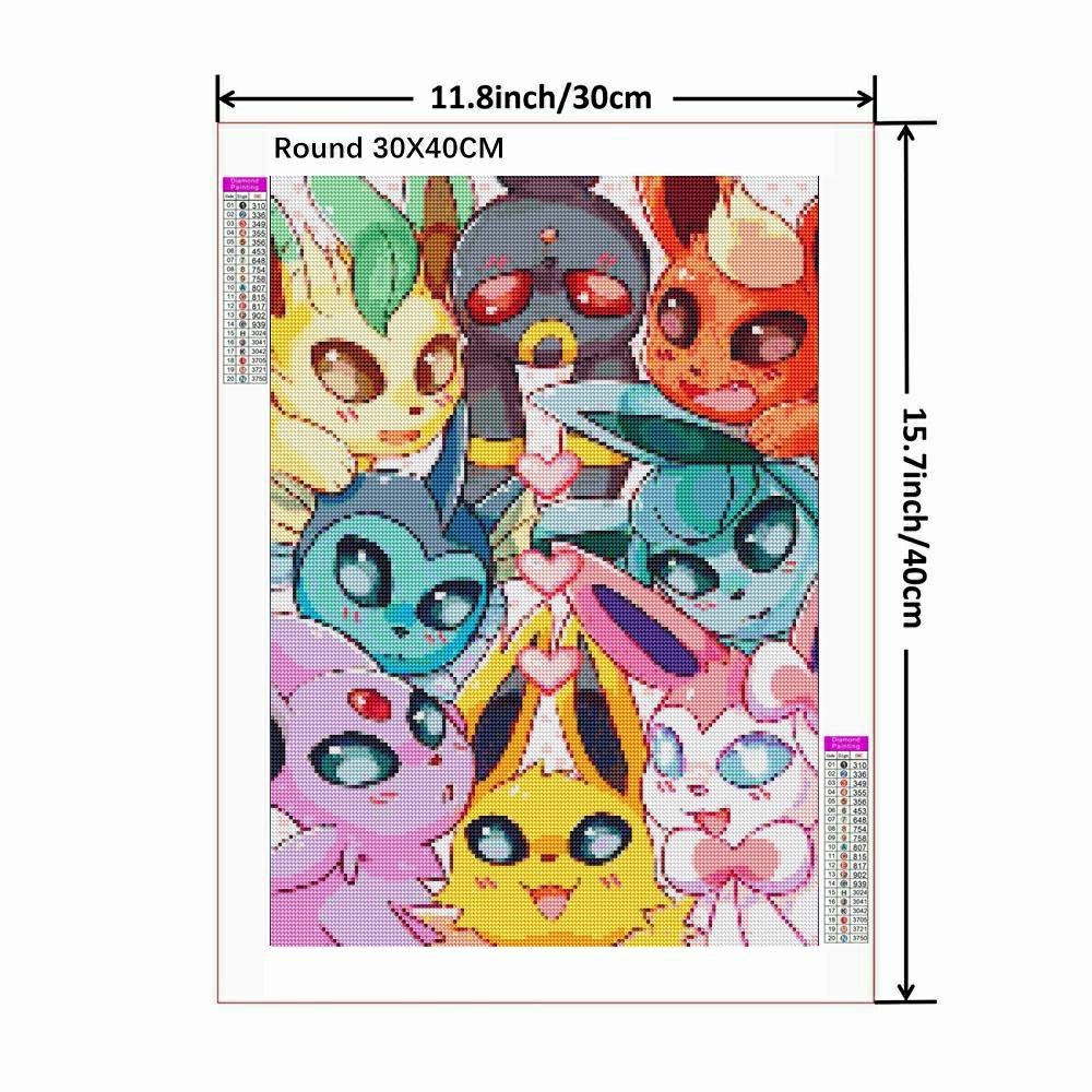 5D DIY Diamond Painting Kit  Japanese Anime Cross Embroidered Pikachu Handmade Embroidered Mosaic Art Gift