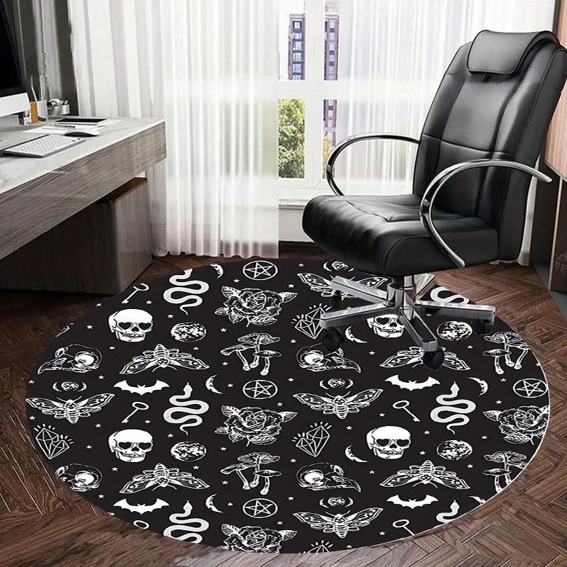 1pc Office Carpet Chair Mats Gothic Symbols Circular Pattern Perfect for Decorating Office Chairs, Living Rooms, Or Bedrooms.YDT196