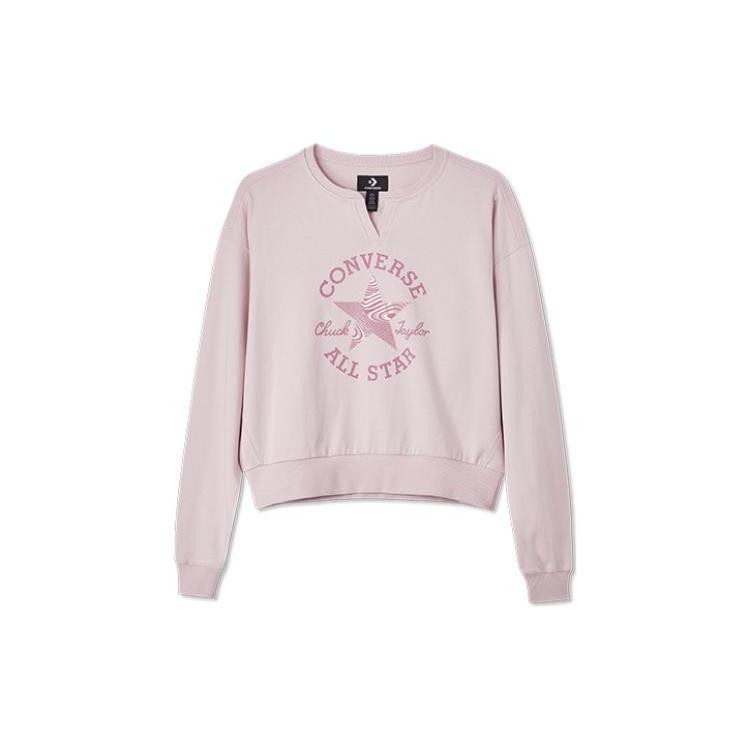 (WMNS) Converse Chuck Taylor Patch CrewNeck Sweatshirt Asia Sizing Pink Women s 10023715-A01 S