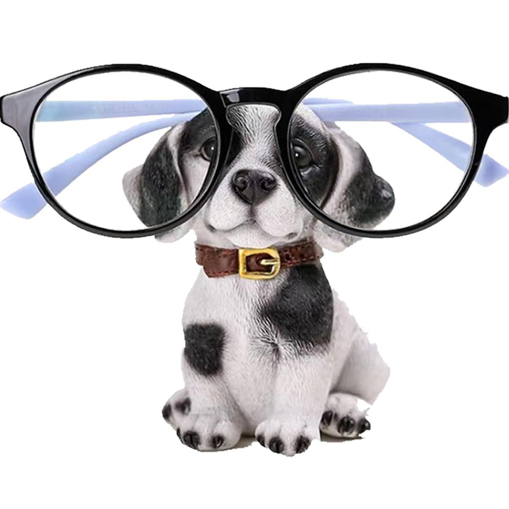 SAKURAN Eyeglass Glasses Desktop Cute Interior Office Compatible Stand, Animal-Shaped Holder, Storage, Convenient, Design, Decor, (White Dog)