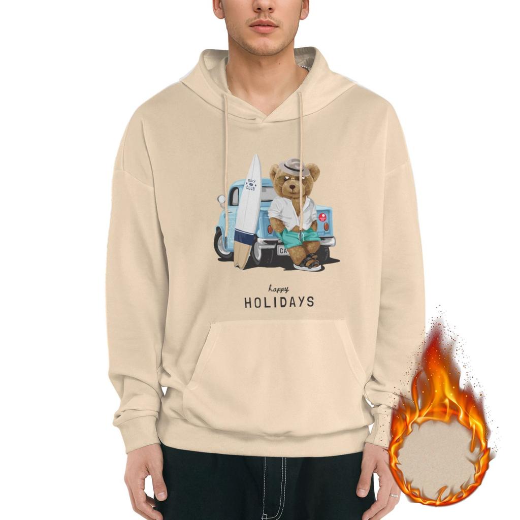 1 Pack Men’s Cozy Hoodie Warm Fleece Lined Pullover Comfortable Hooded Sweatshirt Casual Winter Daily Wear M-3XL
