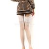 Luxury Polyamide 80% Thigh High Stockings for Women, 8 Denier, Solid Color, Knit Fabric, Back Seam, Elegant & Sexy