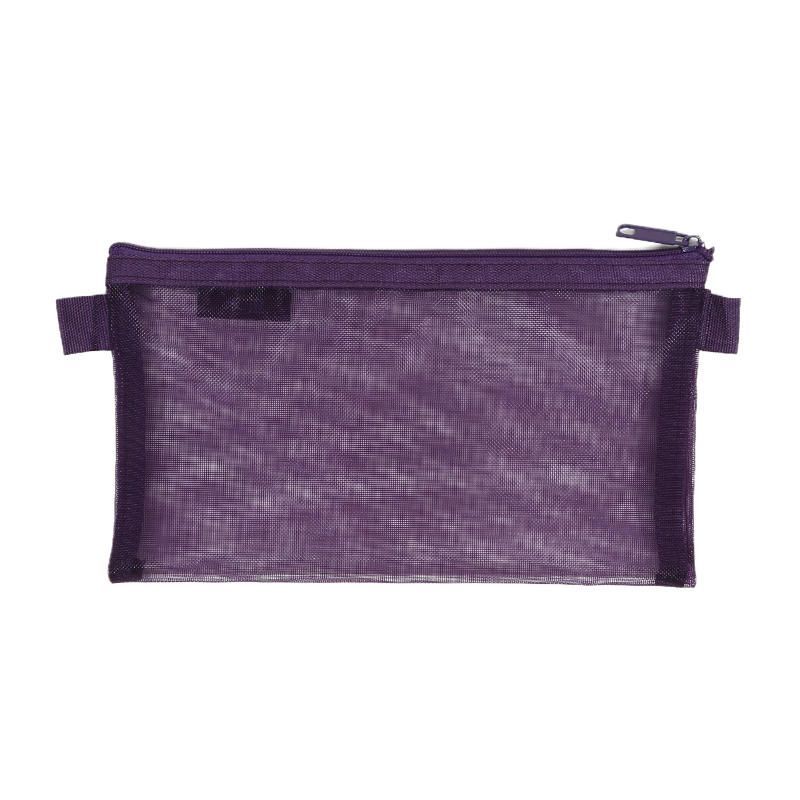 Simple Transparent Mesh Office Student Pencil Cases Nylon School Supplies Pen Box