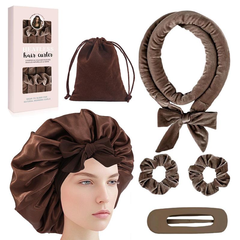 Heatless curling iron hair tie streamer coiler hairdressing big wave sleep gift box set
