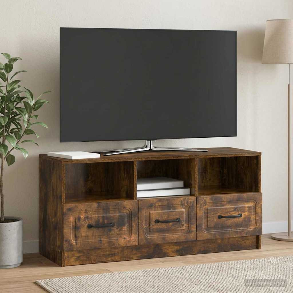TV Cabinet Smoked Oak 102 x 34.5 x 47 cm Particleboard