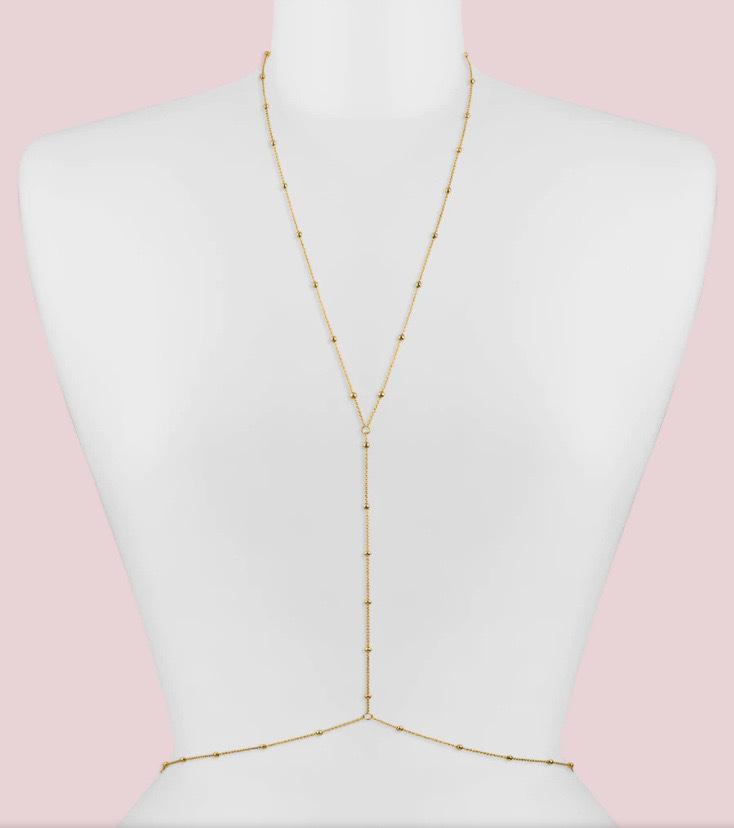 Stainless Steel Simple and fashionable bead wasit chain Bohemian women's body chain Sexy Beach Wedding Accessories Women Bra Cro