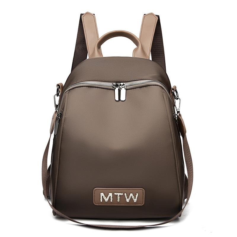 School bag female middle school student Japanese simple ins style solid color backpack female junior high school student retro Mori коричневый