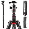 NEEWER N55CR - 205 Cm Carbon Fiber Travel Tripod, New Camera Tripod with 2-Section Center Column, 360° Panoramic Ball Head