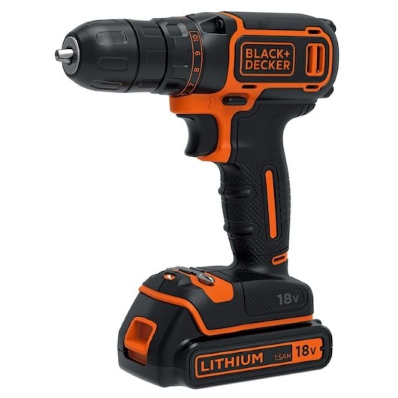 Black+Decker bdcdc18-qw cordless drill 18V Black/Orange