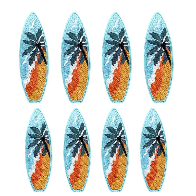 10pcs /Lots Cartoon Summer Surf Style Embroidered Fruit Drinks Patch Iron On Patches For Clothing Lobster Turtle Starfish Sew Diy