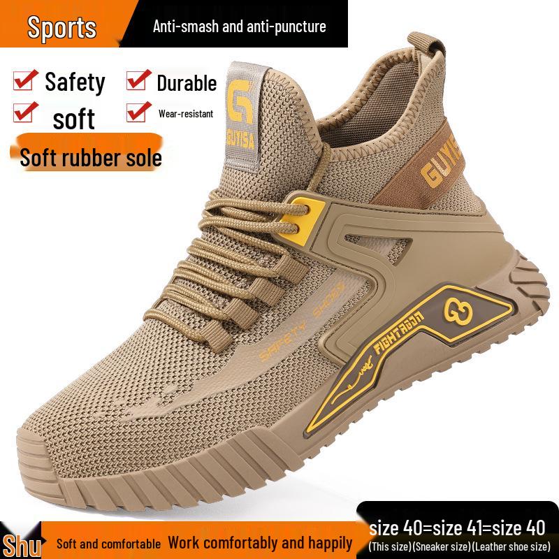 Men's Winter Protection Shoes: Anti-smash, Anti-puncture, Lightweight, Soft Sole, Wear-resistant, Anti-slip Safety Work Footwear.