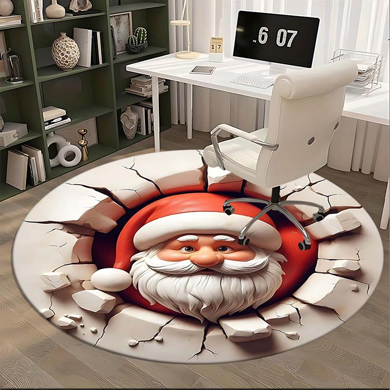 1 Stück Weihnachts-Nikolaus-Design Stuhlmatte - Rutschfester Teppich für Büro, Heimdekoration, Wohnzimmer, Schlafzimmer, Spielzimmer & Wohnheim. J010