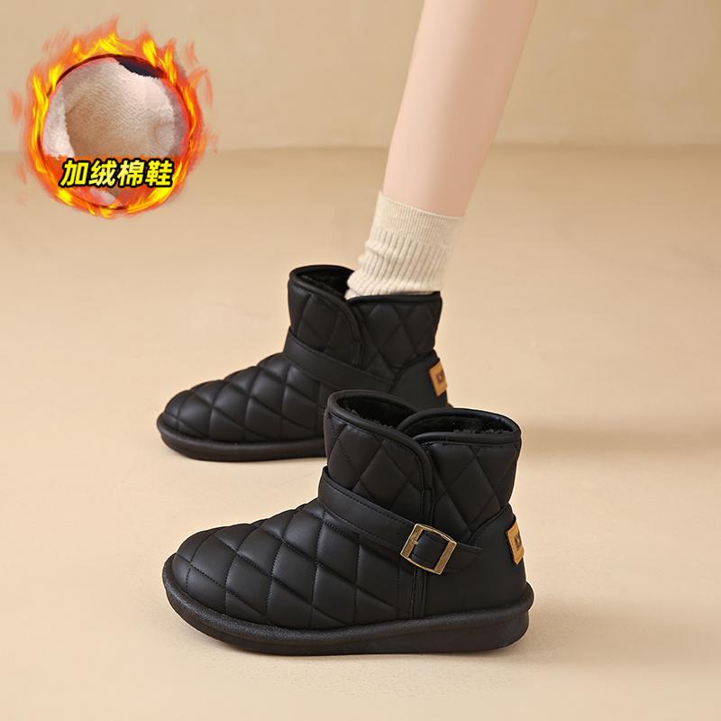 

Fashion CRLAYDK Women s Winter Snow Boots Faux Fur Lined Warm Ankle Outdoor Shoes Buckle Slip On Waterproof Short Walking Booties 40