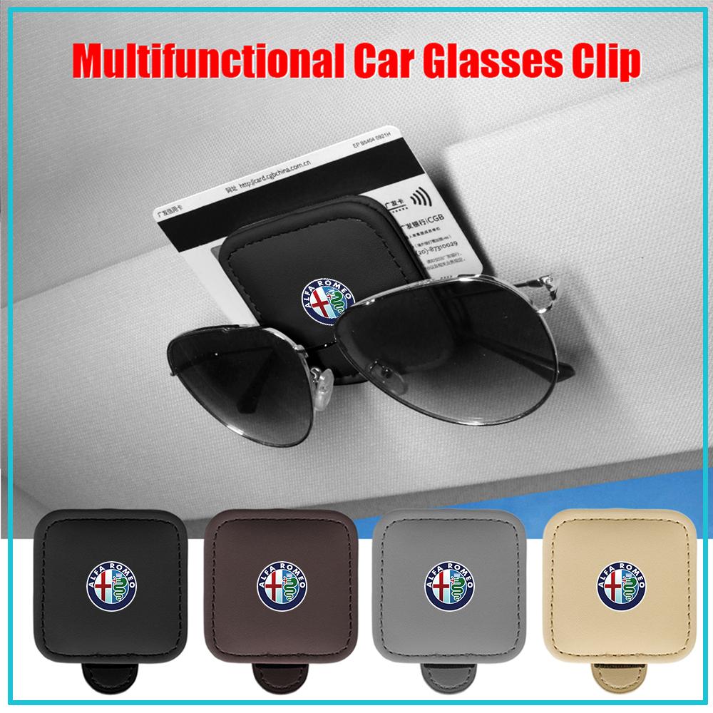 Car Sun Visor Glasses Clip Sunglasses Holder Magnetic Eyeglass Organizer For Alfa Romeo Giulietta Mito 159 147 156 Stelvio valve