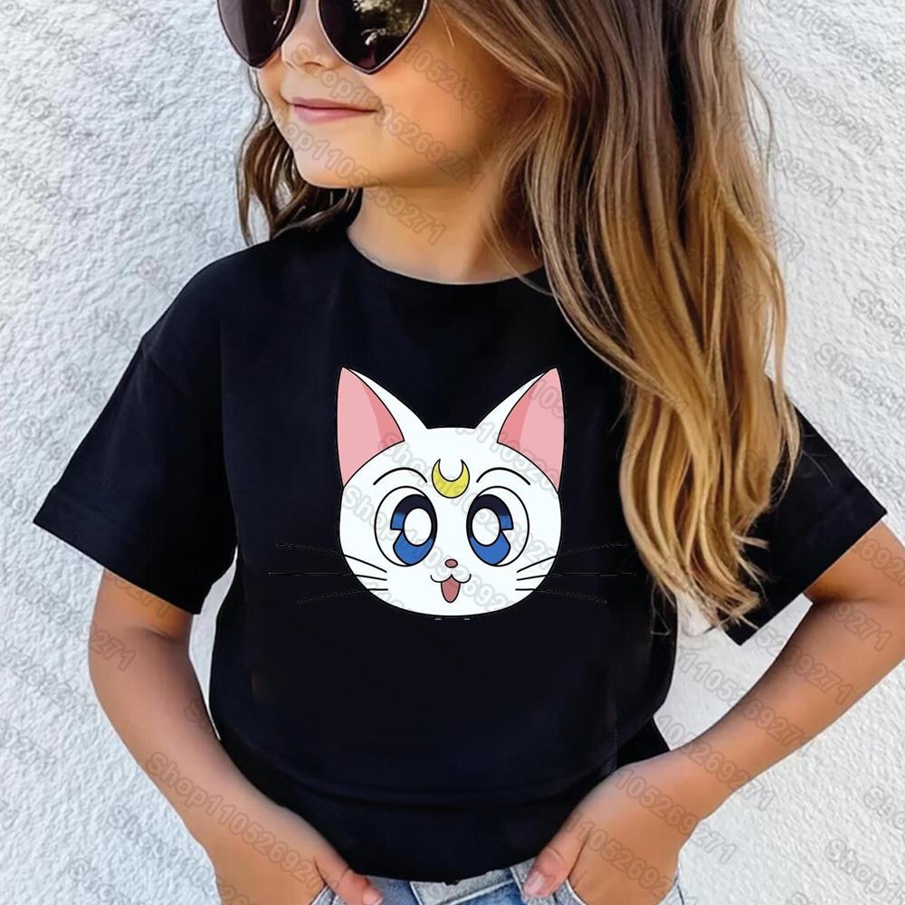 Sailor Moon Retro 90s Anime Graphic TShirt Summer Women Girls Kids Tee Streetwear Casual Trend Short Sleeve Hop Tops Clothing