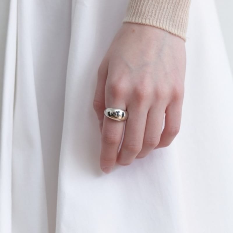 LOVE ME MONSTER [Silver] Bold Moon Ring (L251MRI010)