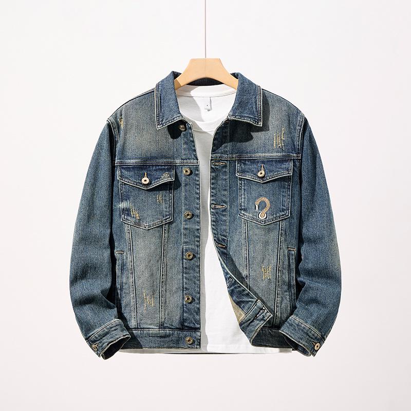Men's Autumn Blue Fashion Versatile Slim Fit Denim Jacket