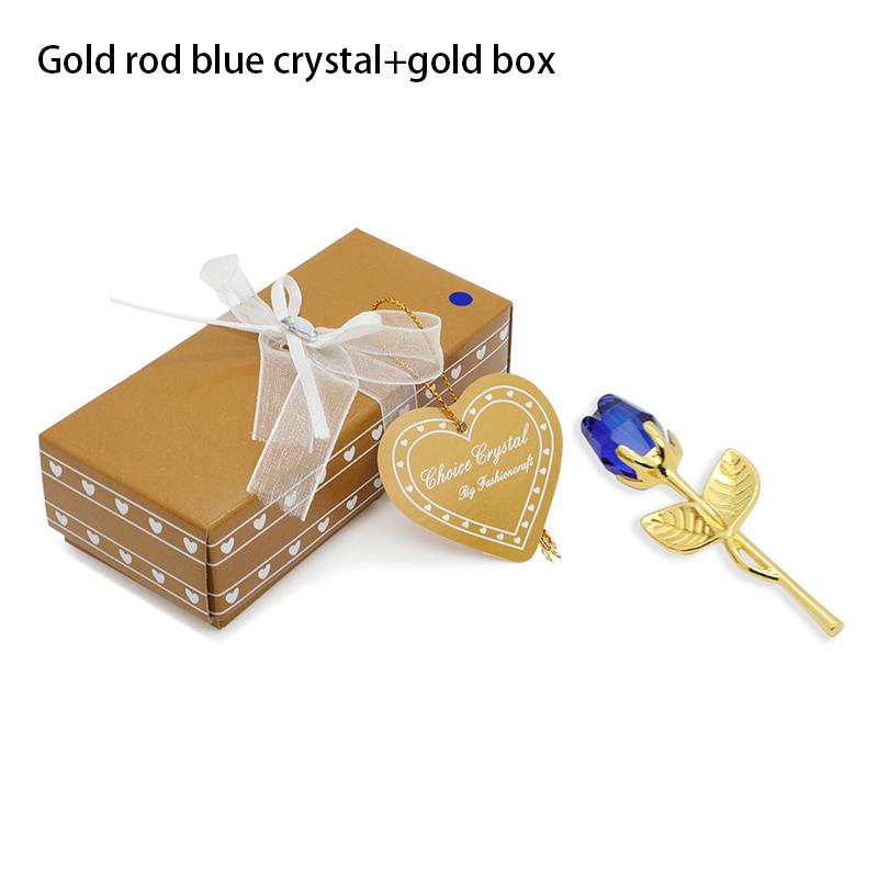 Crystal Rose Artificial Flower Gold And Silver Handicraft Wedding Decoration Valentine's Day Couple Girlfriend Gift With Box