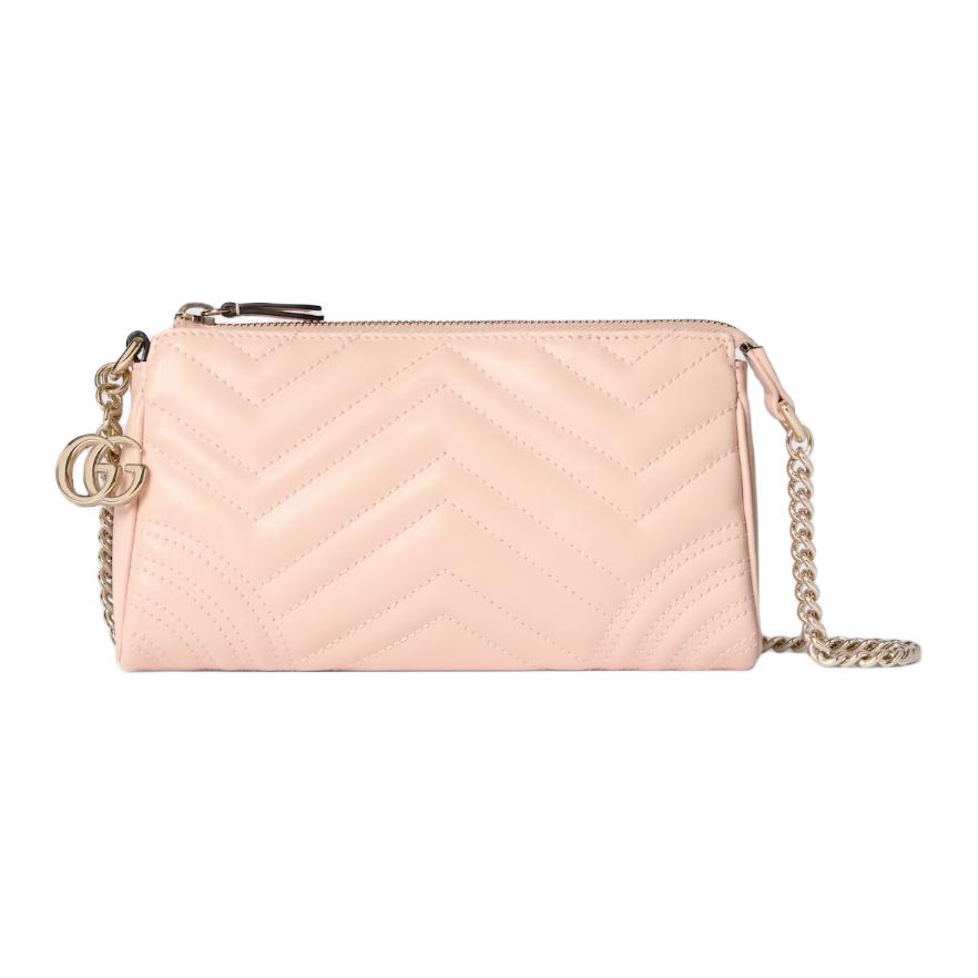 

Gucci GG Marmont Chevron Quilted Metal Logo Pendant Leather Shoulder Bag Small Women shoulder bag Light-Pink 847589-DTDFT-6823 Gift Set(Basic Set+Box+Shopping Bag)