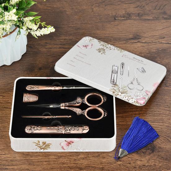 

Ретро Европейский DIY Мастерство Главная Резьба Швейные Ножницы Набор Игл Инструментов