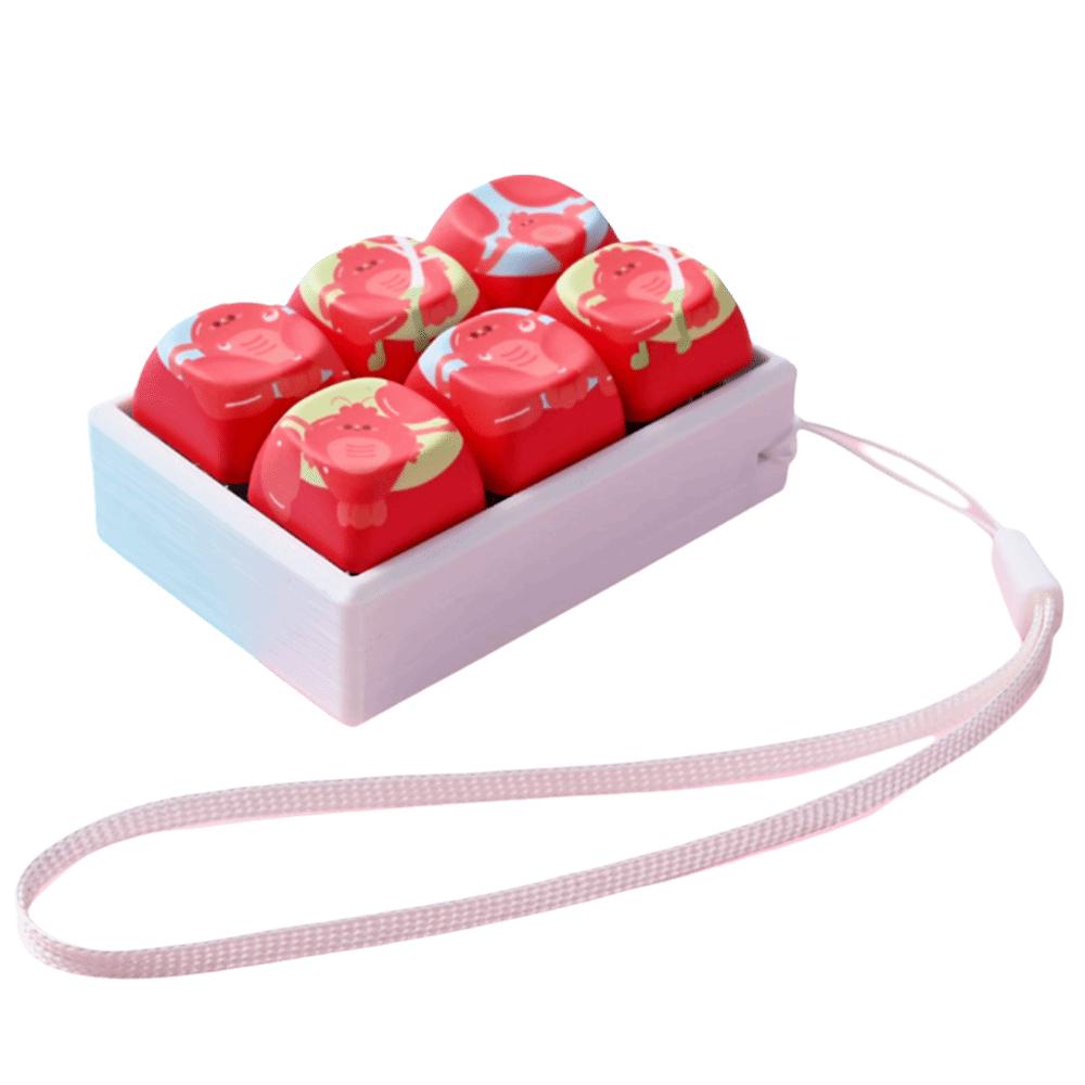 Silent Keyboard Fidget Clicker Toy Mini Fidget Keychain Fidget Play