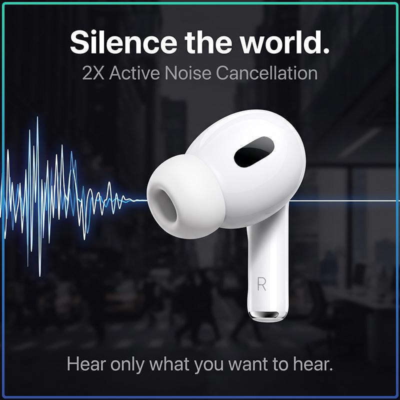 Air Pro 2. Generation TWS Personalisierte Räumliche Audio Bluetooth Ohrhörer Touch-Steuerung & IP54 Wasserdichte Kabellose Kopfhörer mit USB-C-Kabel