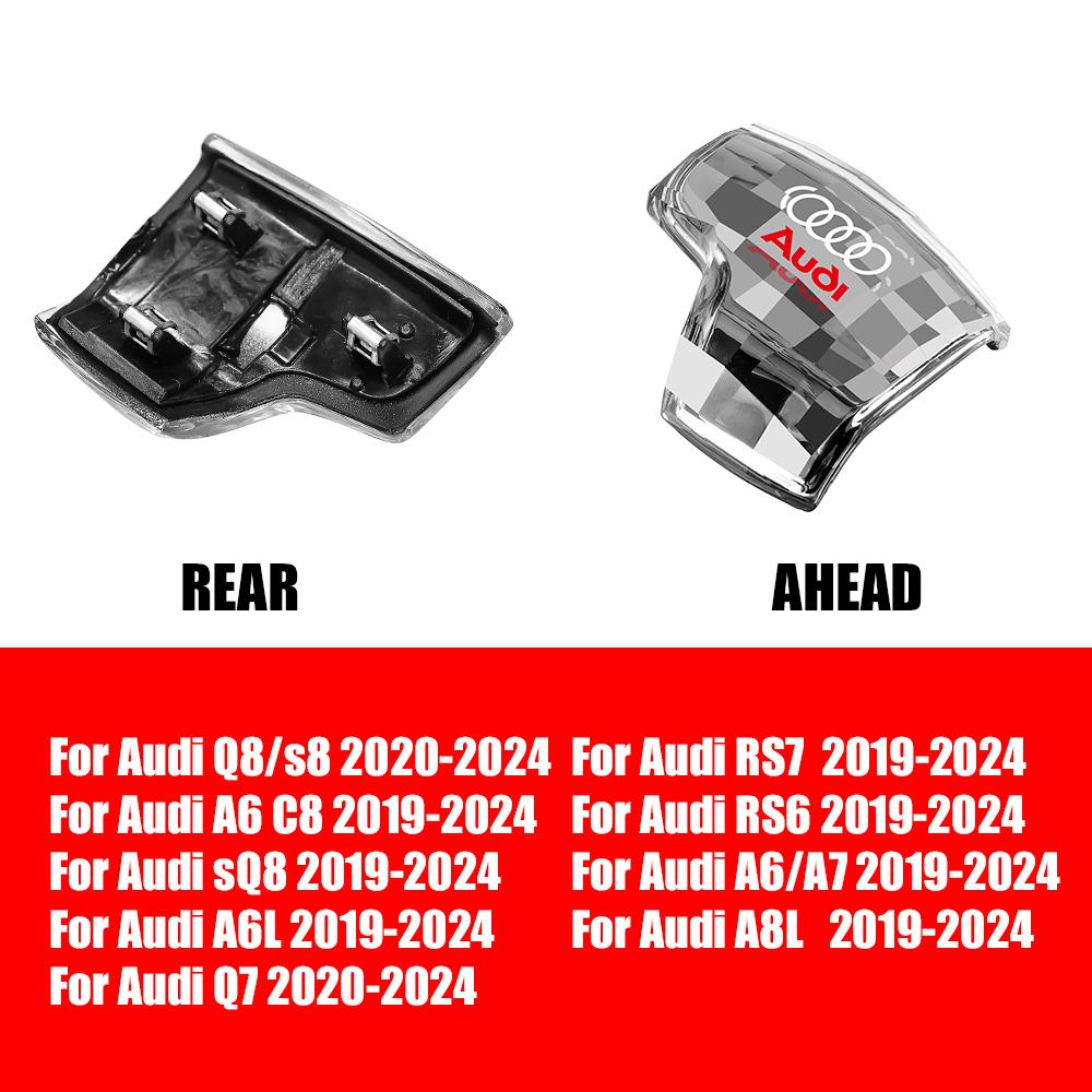 2026 Hot For Audi S4 S5 Q5L SQ5 Q7 RS4 RS5 A4/A4L A5 Q8 S8 RS7 Car Gear Head Shift Knob Handle Cover Trim ABS Crystal Style Accessories